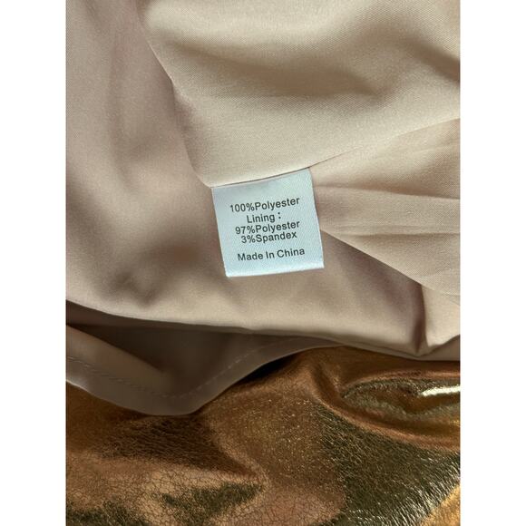 NWT Tuckernuck x India Hicks Gold Metallic London Midi Holiday Skirt Size 10 - Picture 7 of 7